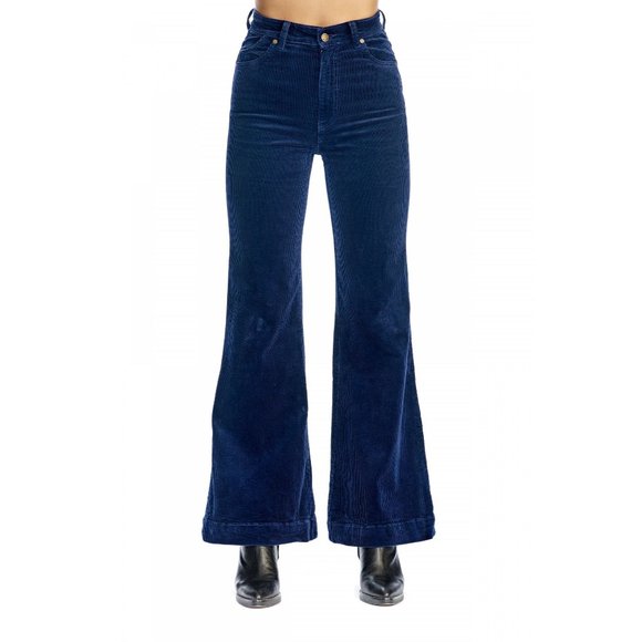 Rolla's Eastcoast Flare in Blue Corduroy - Picture 1 of 4